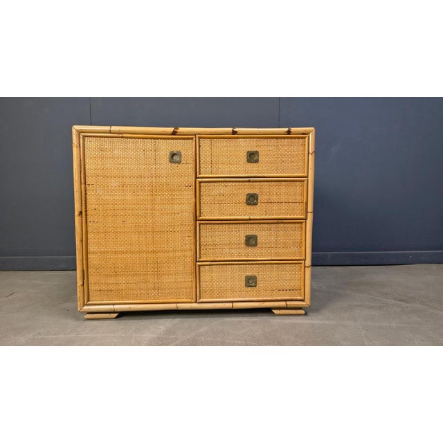 Wicker and Bamboo Cabinet from Dal Vera, Italy, 1970s For Sale - Image 9 of 12