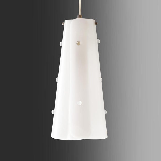 Mid-Century Modern Vintage Pendant Light Cone with Acrylic Glass Lampshade, 1960s For Sale - Image 3 of 11