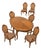 Vintage Drexel Cabernet Classics Pecan Dining Table and Six Cane-Back Chairs For Sale