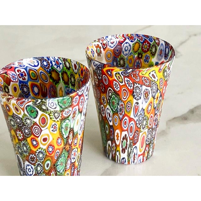 Set of 2 Murano Glass Bud Vases With Murrina Millefiori. For Sale In Chicago - Image 6 of 10