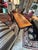 Mid-Century Modern Handsome Vintage Burl and Inlaid Desk With Ebonized Base For Sale - Image 3 of 11