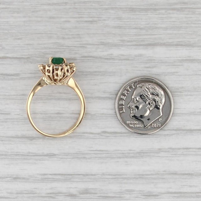 Gemstone Information: - Natural Emerald - Carats - 0.27ct Cut - Pear Brilliant Color - Green Treatment - Oiling - Natural...