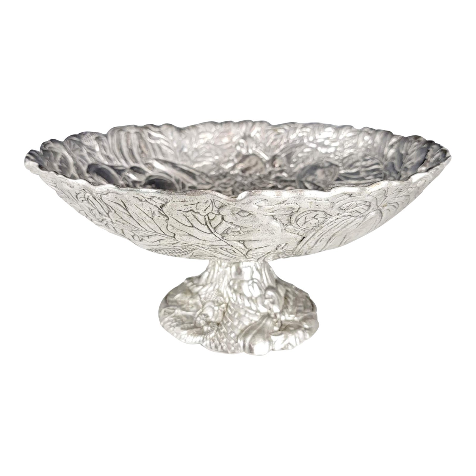 Vintage 1993 Arthur Court Pedestal Bowl Salad Bunny Pumpkin Design Chairish