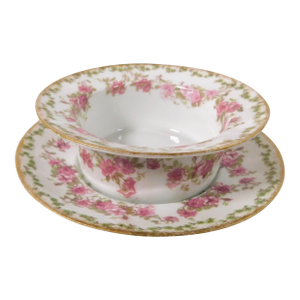 1900s Ch Field Gda Haviland Limoges Ramekin Dish and Underplate