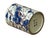 Vintage Blue Red White Foo Dogs Porcelain Small Brush Pot Vase For Sale - Image 9 of 11