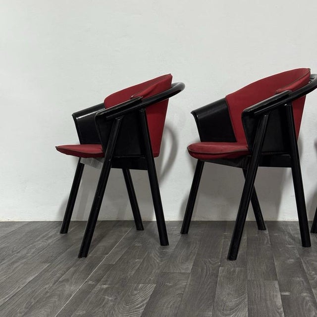 Textile Modern Chairs in Lacquered Wood and Fabric from Pozzi & Verga, 1970s, Set of 4 For Sale - Image 7 of 18
