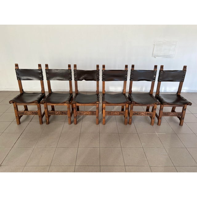 Vintage Brutalist Chairs by Navarro Argudo, Spain –set of 6 | Chairish