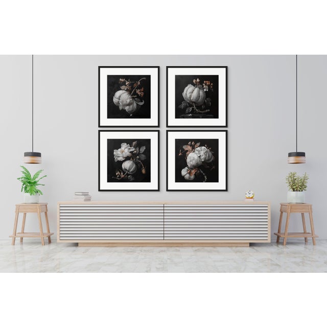 Wood Set of 4 - Art Wall Installation 40" X 40" - 'Blossoming Flowers' - Limited Edition Botanical Photograph Prints For Sale - Image 7 of 12