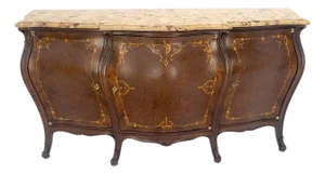 Very Fine Extra Large French Inlaid Bombe 3 Doors Dresser Fitted Drawers MINT