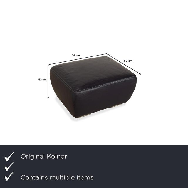 Modern Avanti 3-Seater Sofa and Ottoman in Purple Leather from Koinor, Set of 2 For Sale - Image 3 of 18