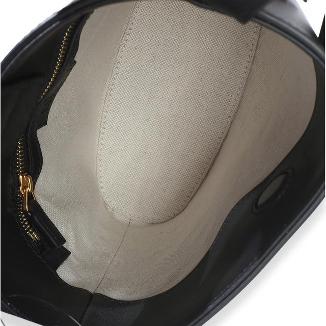 Black Smooth Calfskin Hasler Horsebit 73 Small Bucket Bag For Sale - Image 9 of 9