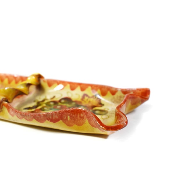 Handmade Italica Ars Fatto E Mano Italy Hors d'Oeuvres Pottery Dish with Picks Holder For Sale - Image 4 of 10