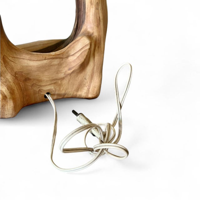 Beige Faux-Bois Table Lamp by Grand-Jean Jourdan for Vallauris, 1950s For Sale - Image 8 of 17