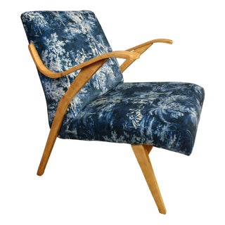 Mid-Century Modern Chair in Linwood Velvet, 1950s For Sale