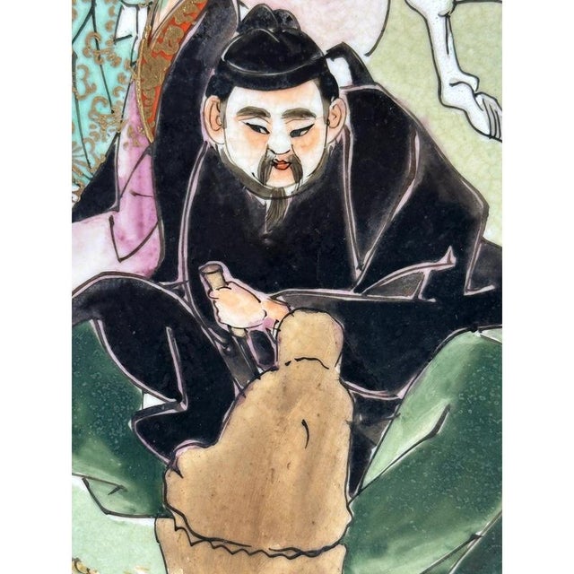 Large Japanese Late Edo-Early Meiji Kutani Interior Porcelain Dish, 1860s For Sale - Image 5 of 13