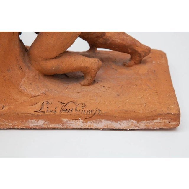 Ceramic 19th Century Belgian Ceramic Sculpture with a Group of Playing Putti's For Sale - Image 7 of 9