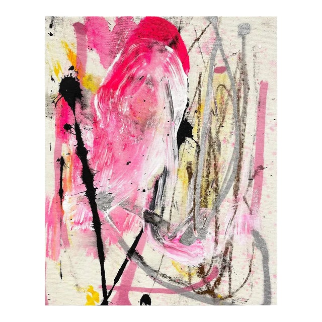 Contemporary Abstract Mixed Media on Canvas Painting "Slightly Tart" by Ludovic Dervillez For Sale