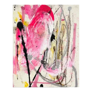 Contemporary Abstract Mixed Media on Canvas Painting "Slightly Tart" by Ludovic Dervillez