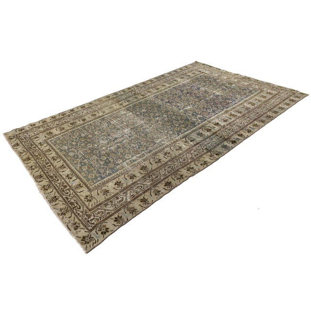 Charcoal Antique Malayer Wool Rug With Muted Indigo and Earthy Palettes For Sale - Image 8 of 9