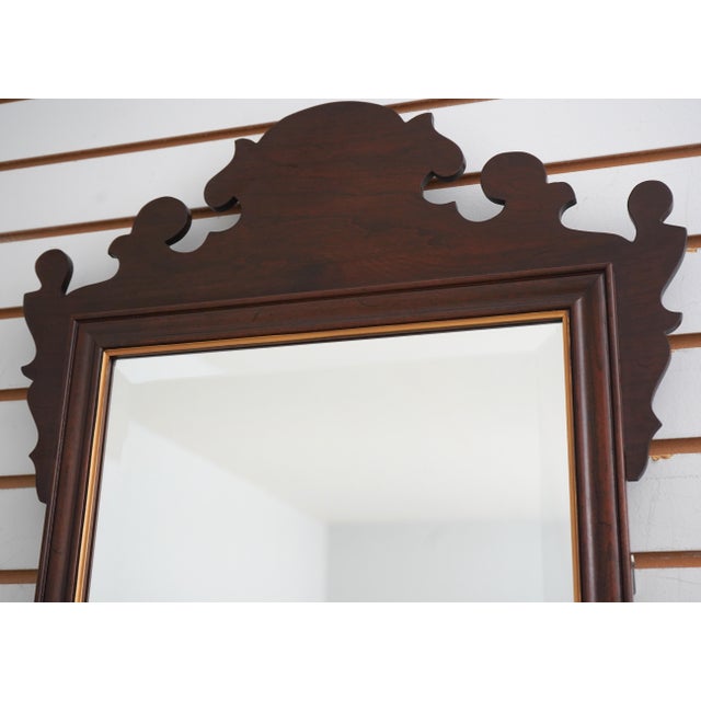 Traditional Ethan Allen Georgian Court Chippendale Cherry Mirror For Sale - Image 3 of 11