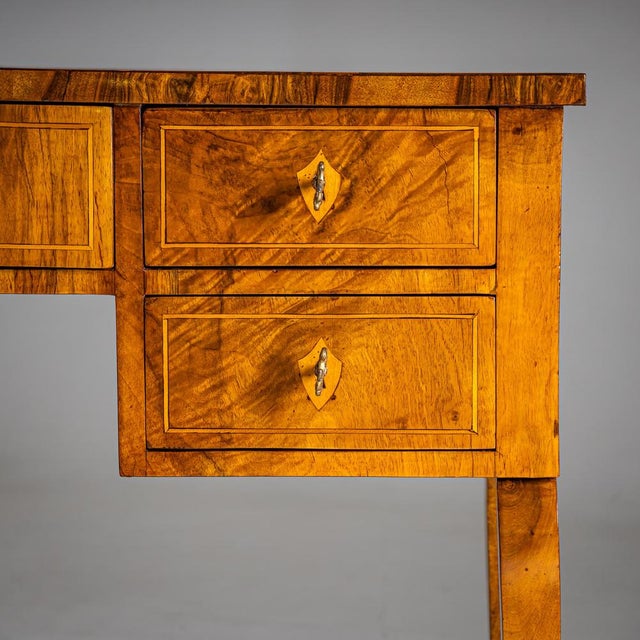 Metal Biedermeier Writing Desk in Walnut, 1830s For Sale - Image 7 of 12