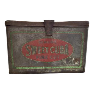 1930s Rustic Fine Cut Tobacco Cigar Tin