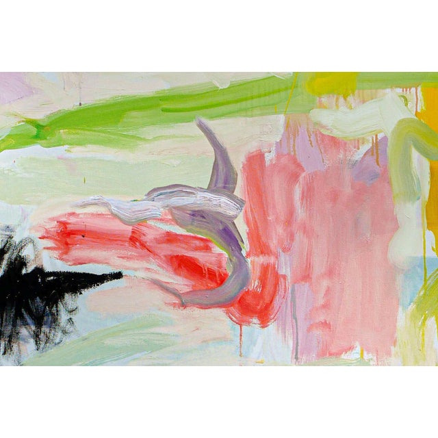 Contemporary Benji Stiles "Garden #3" Pastel Green, Pink, Gray, and Blue Abstract Contemporary Painting, 2022 For Sale - Image 3 of 12