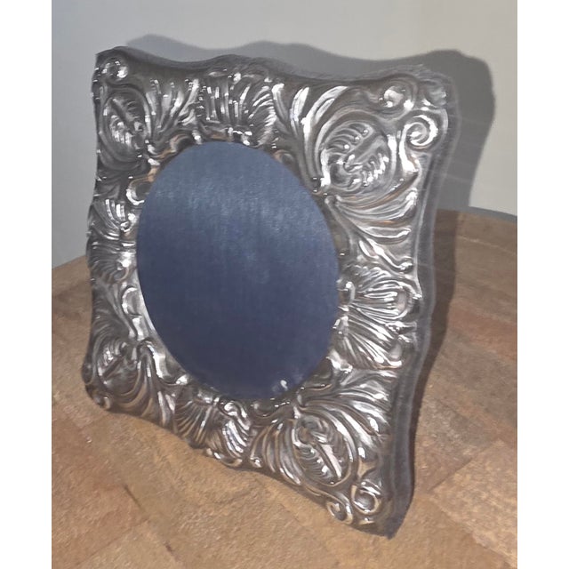 Metal Vintage Sterling Silver Photo Frame For Sale - Image 7 of 9