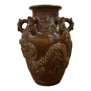 Antique Chinese Martaban Stoneware Storage Jar. For Sale