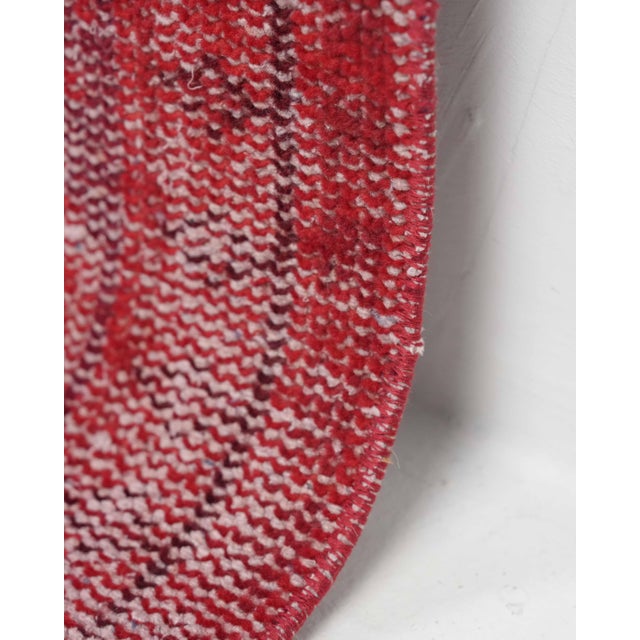 1970s Vintage Turkish Oushak Handmade Wool Cotton Red Area Rug For Sale - Image 9 of 11