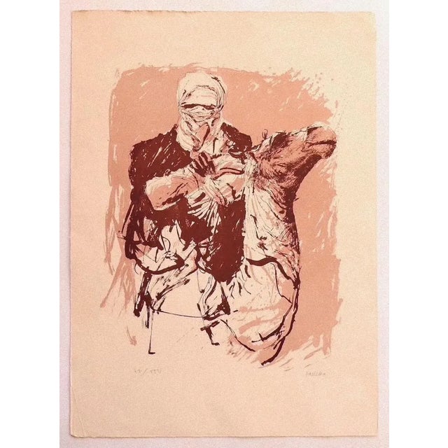 Camel rider is an original lithograph on cardboard, realized by sergio barletta in 1980s. Hand-signed on the lower right....