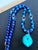 Artisan One-of-a-Kind Gemstone Necklace With Vintage Arizona Turquoise, Lapis Lazuli & Blue Chalcedony For Sale - Image 17 of 18