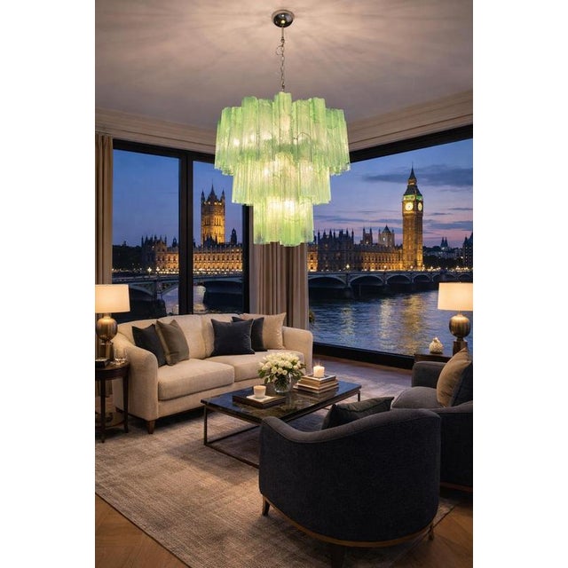 Italian Chandeliers in Murano Glass, 1990, Set of 2 For Sale - Image 9 of 18