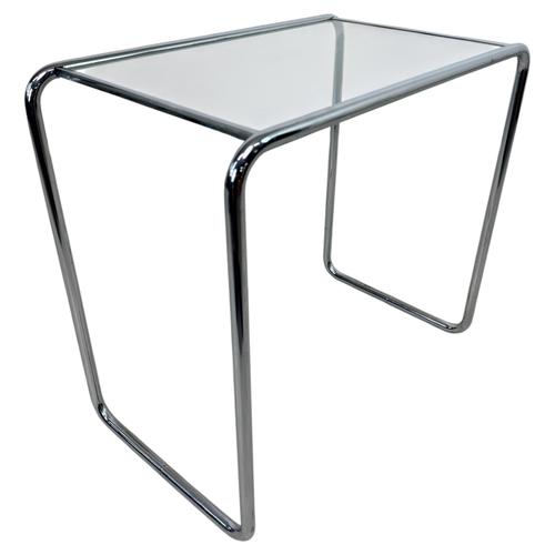 Bauhaus Tubular Chrome and Glass Side Table by Marcel Breuer, 1940s For Sale - Image 12 of 12