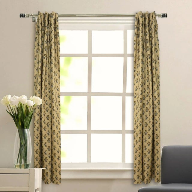 Experience timeless elegance with our Costal Tulip Handcrafted Block Print Curtain. Made in Bagru, India, each piece is...