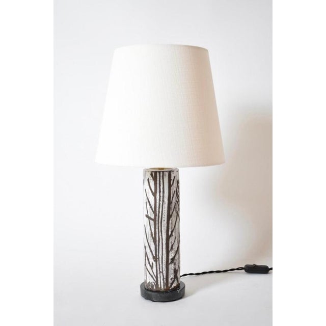 Glazed Ceramic Cylinder Lamp, 1950s For Sale - Image 6 of 6