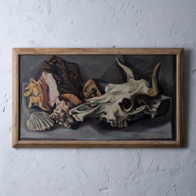 Francis De Erdely Still Life With Skull and Shells For Sale - Image 11 of 11