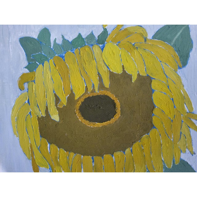 1960s Swedish Mid Century Modern Oil Painting of Sunflowers by Brita Streijffert For Sale In Orlando - Image 6 of 18