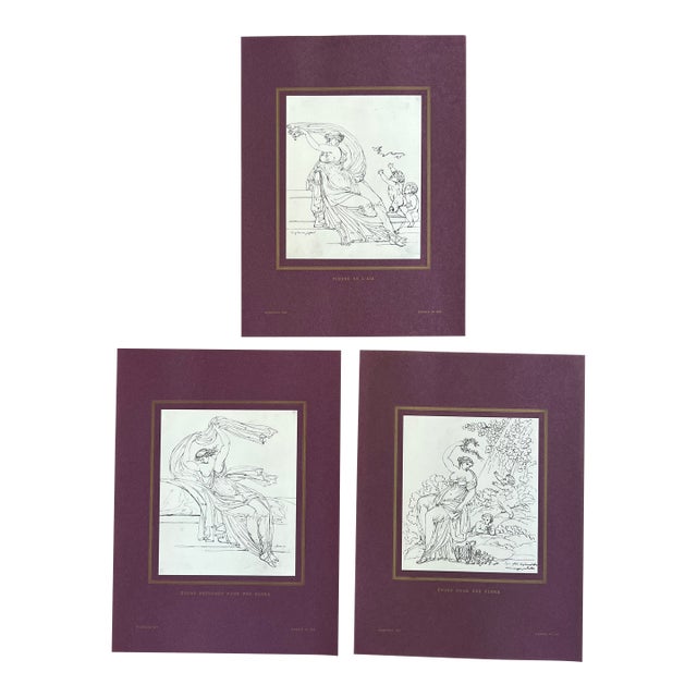 Vintage French 1953 Neoclassical Style Louis David Prints - Series of 3 For Sale