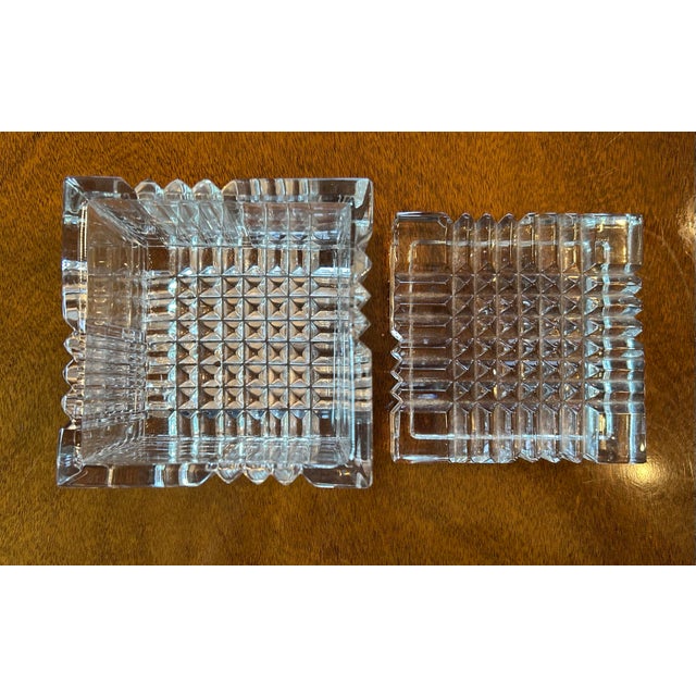 Late 20th Century Vintage Crystal Trinket Box Faceted Cube With Lid For Sale - Image 5 of 5