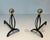 Mid-Century Modern Wrought Iron and Brass Andirons - a Pair For Sale - Image 3 of 10