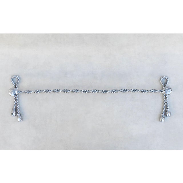 Beautiful ‘Rope and Tassel’ towel bar from Maison Bagues, France c1970. Stylish French towel rail in an unusual twisted...