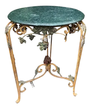 Venetian Style Charles Pollock for William Switzer Tole Iron & Marble Table