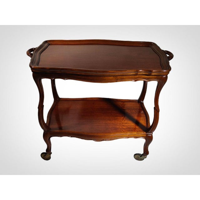 Italian Fruitwood Bar Cart, 1950s For Sale - Image 3 of 15