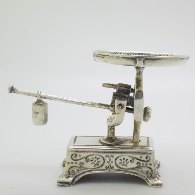 Metal Vintage Italian Handmade Genuine Sterling Silver Large Apothecary Pharmacy Balance Figurine For Sale - Image 7 of 12