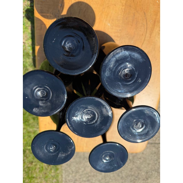 1960s Libby Crystal Black Amethyst Wine Glasses - Set of 8 For Sale - Image 11 of 12