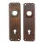 Pair of Antique 6.5 In. Bronze Sargent Door Back Plates For Sale