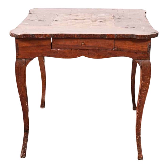 Vintage Table with Chessboard For Sale