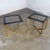 Late 20th Century Modern End or Side Tables 1 Rectangle & 1 Square W/Glass Inset Tops & Brass Plate Bases For Sale - Image 14 of 18
