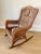 Mid 20th Century Vintage Cottage Chic Wicker Rattan Medallion Wingback Adult Rocking Chair For Sale - Image 12 of 12